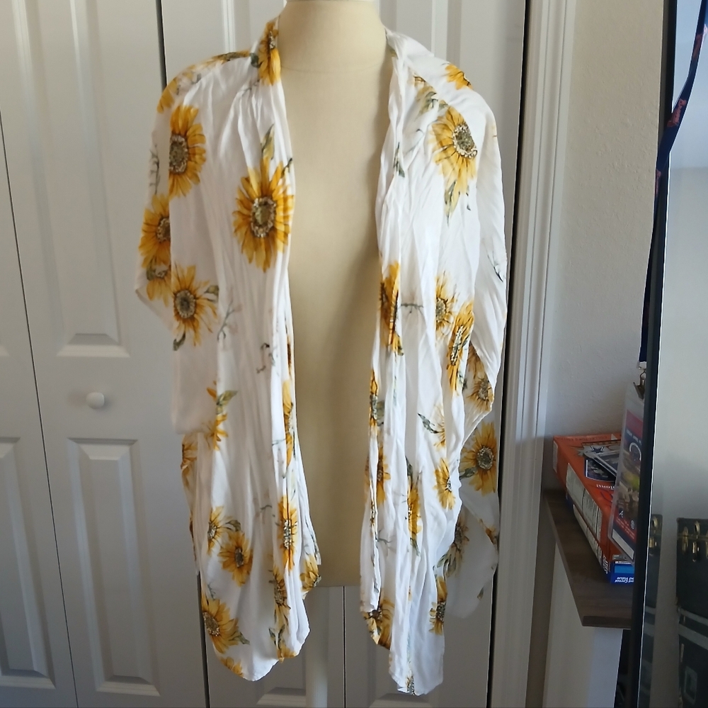 Ladies Maurices One Size Kimono Shawl Cardigan Open Front Poncho Cover Up